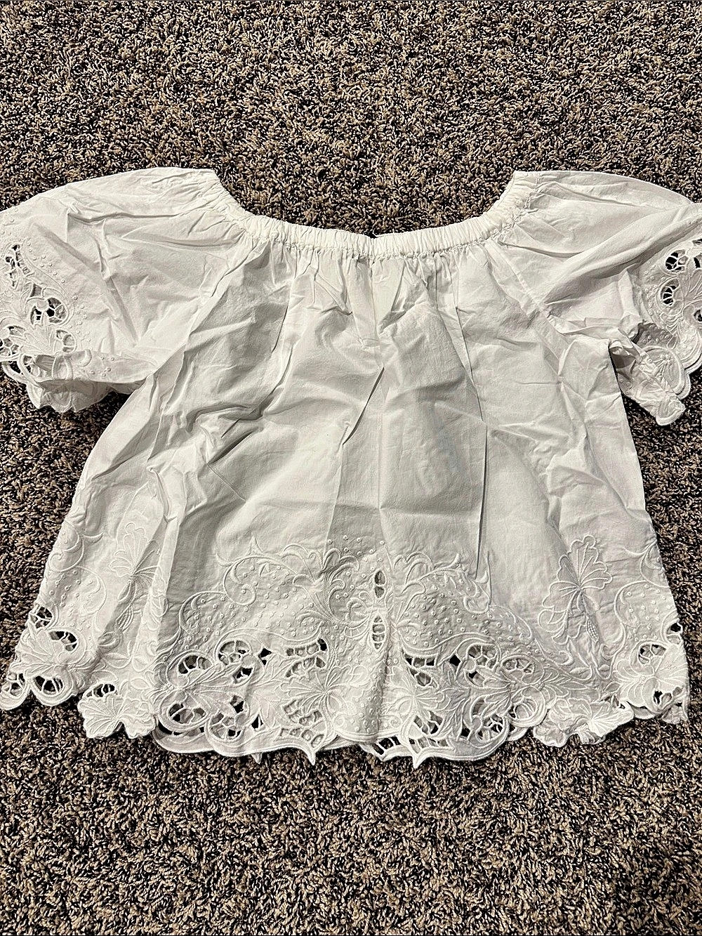 Lauren Ralph Lauren Eyelet Cotton Off-the-Shoulder Blouse Embroidered Eyelet